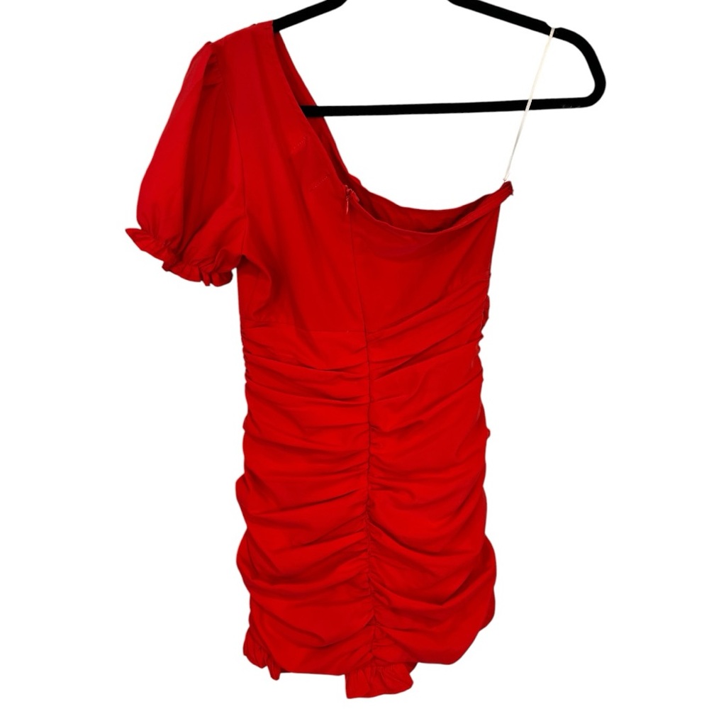 Hello Molly One-Shoulder Red Ruffle Mini Dress - Picture 9 of 16